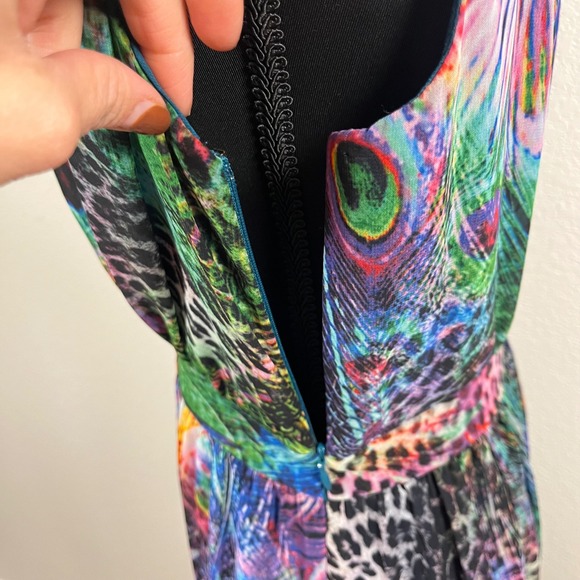 Boston Proper Animal Print Summer vacation maximalism Maxi V Neck Dress Size 2 - Picture 5 of 10